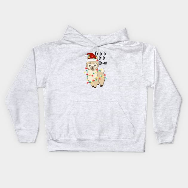 Christmas Lights Llama Kids Hoodie by Archie & Ainslie